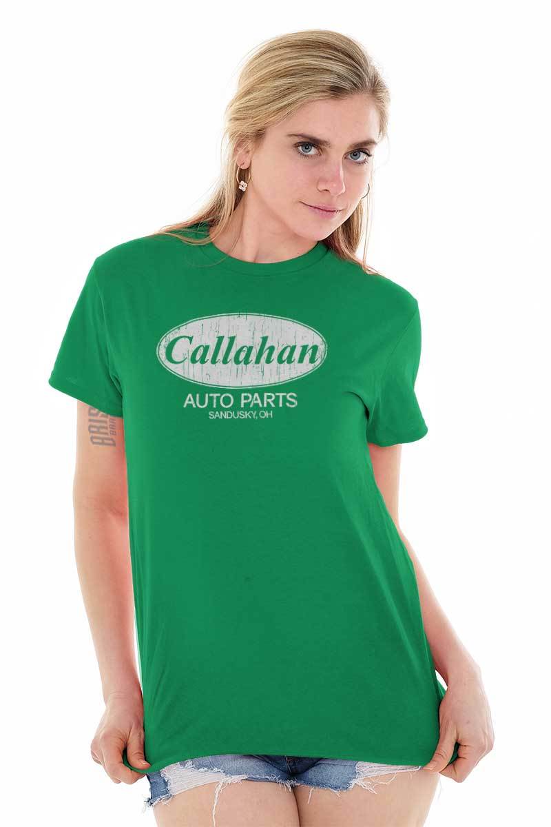 Funny Car Mechanic Gift Callahan Auto Parts Womens or Mens Crewneck T Shirt Tee gallery
