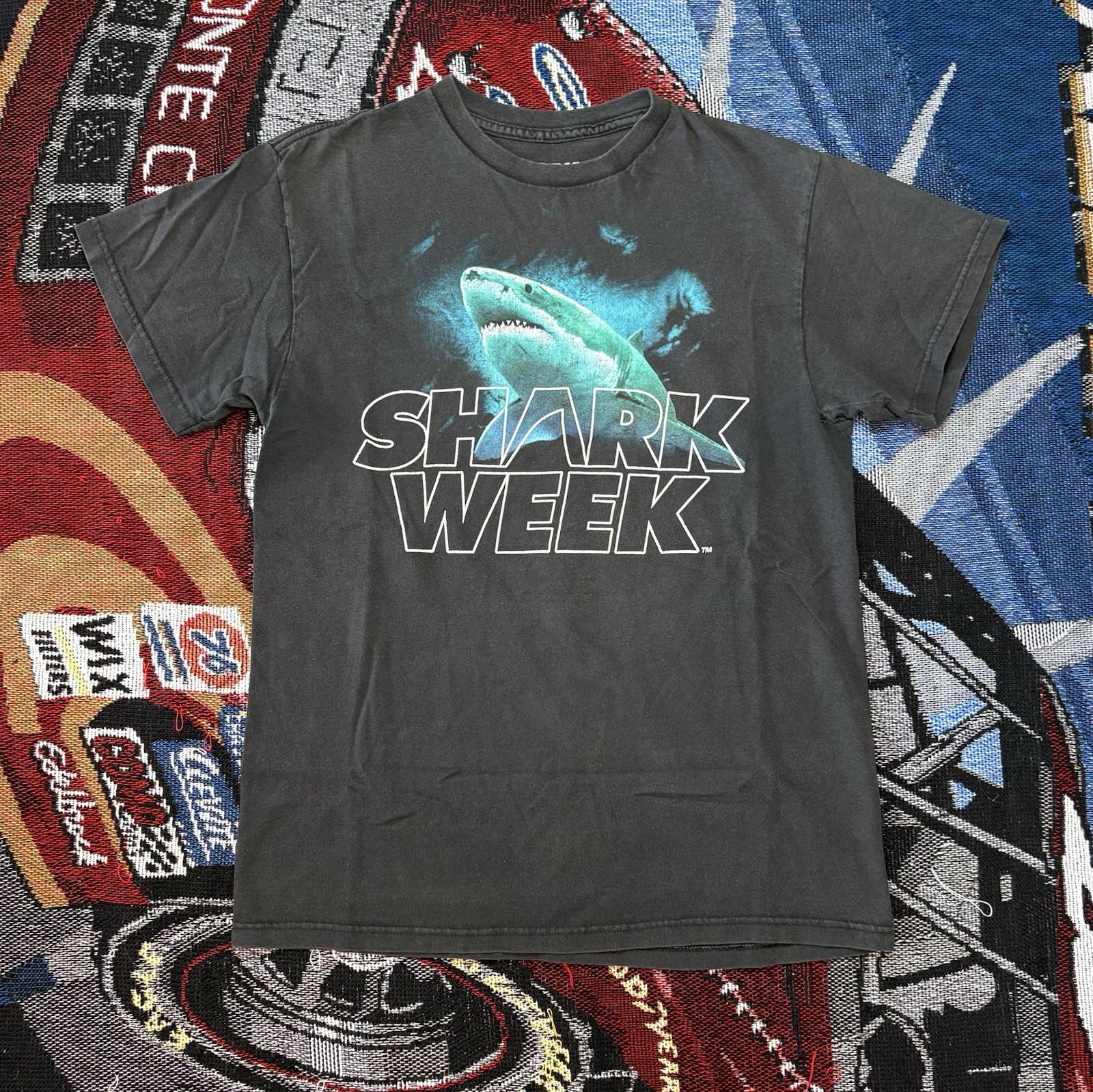 Discovery Channel Shark Week Shirt Black Men Medium Great White Shark 2011 gallery