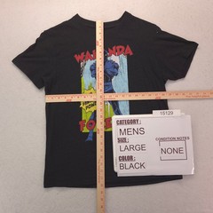 Marvel Black Panther Graphic Short Sleeve Casual Shirt Mens Size L Black