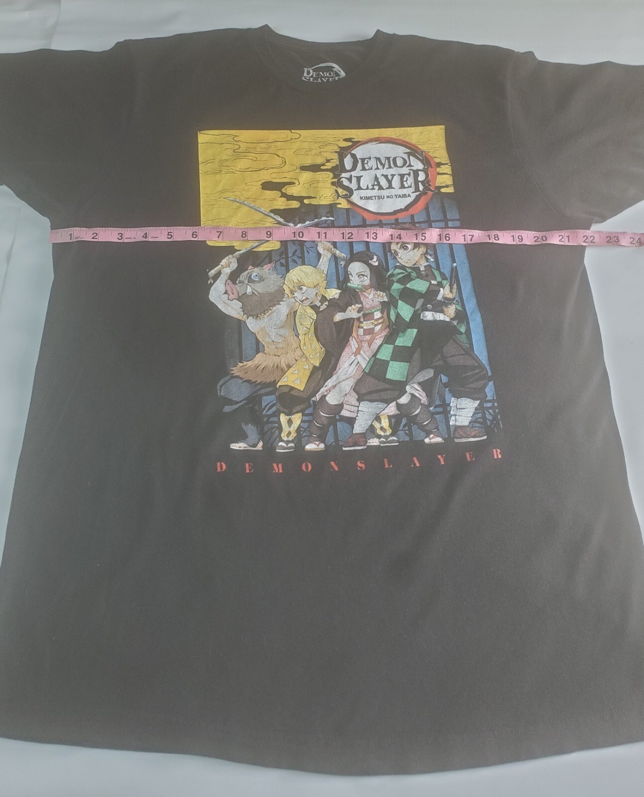 Demon Slayer Unisex Size L Black Basic Cast Cotton T-Shirt gallery