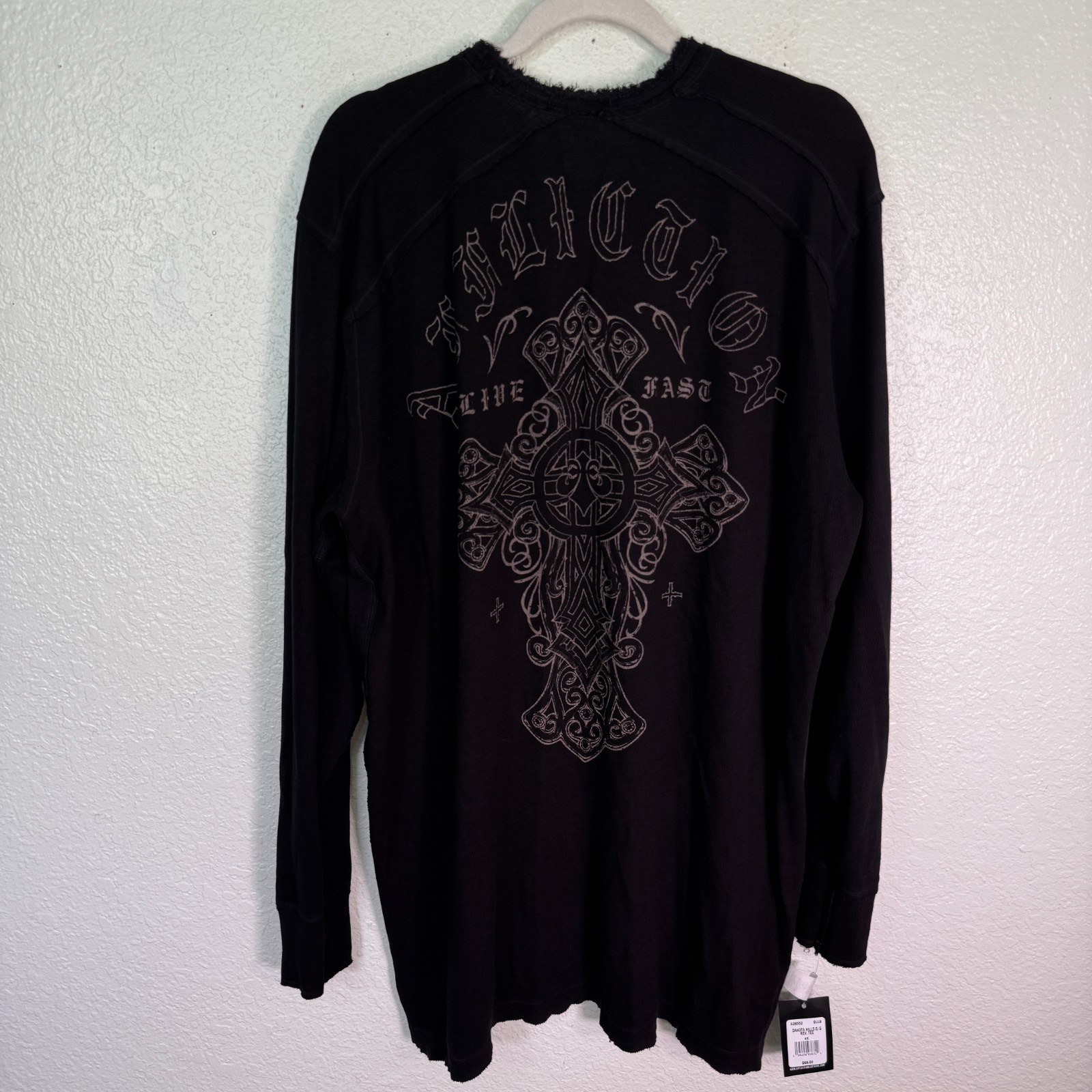 Affliction Thermal Shirt Mens 4X Dakota Hills Reversible Tee Live Fast Y2K NEW gallery