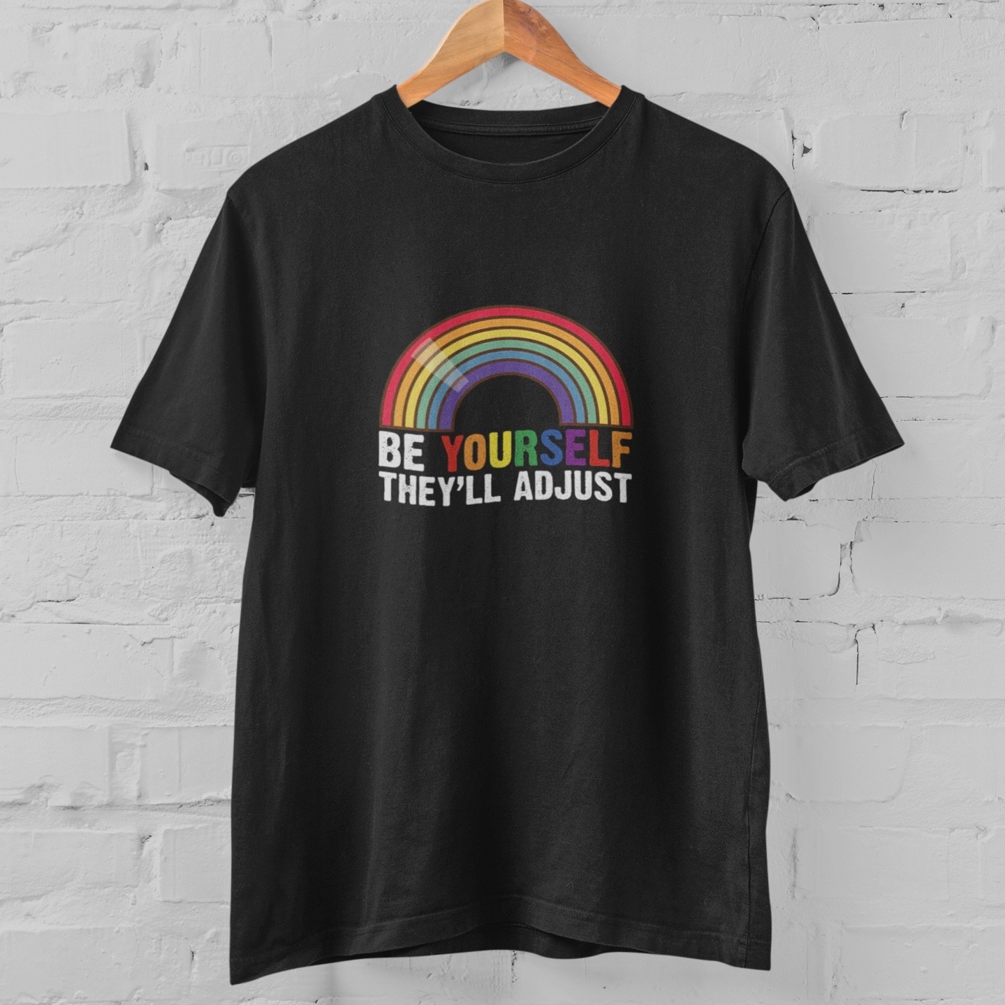 Be Yourself They’ll Adjust Rainbow Inspirational Shirt S-5XL Unisex Cotton gallery