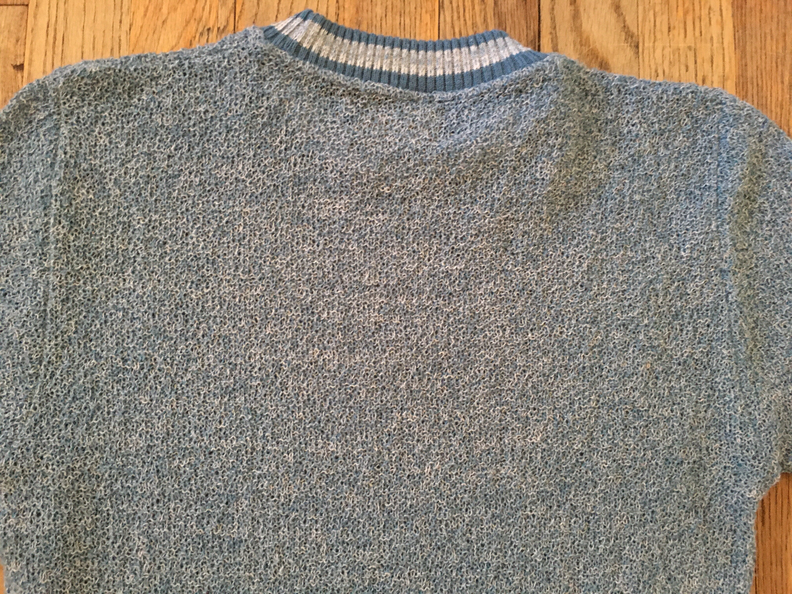 VTG 60s Ban Lon Textured Mod Shirt by Sears, Heathered Blue, Small, Atomic Age gallery