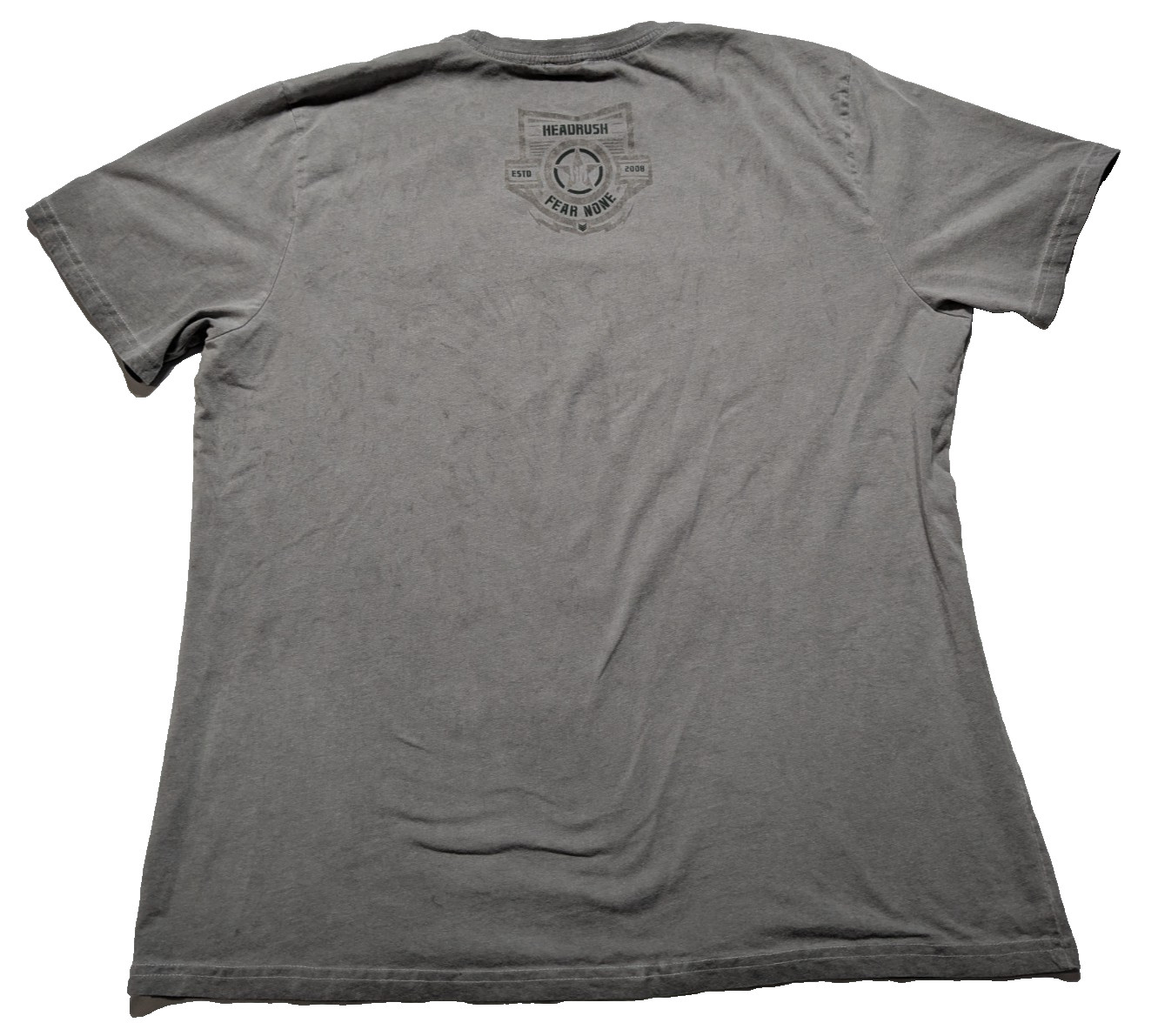 HEADRUSH FORTUNE FAVORS THE BRAVE x FEAR NONE - Men 2XL Gray T-Shirt gallery