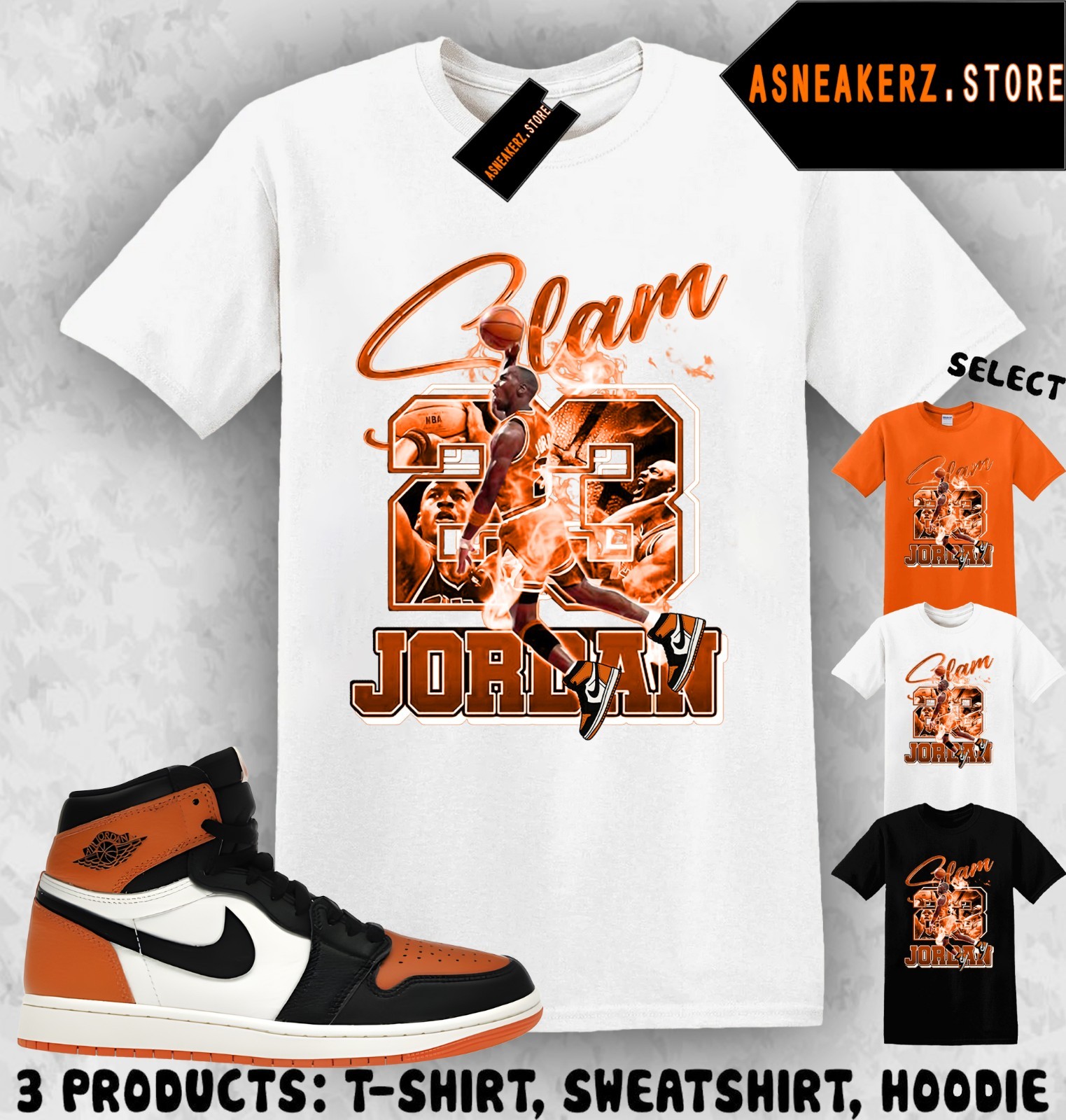 Shirt To Match AJ 1 High OG Shattered Backboard Sneaker Matching MJ Icon 23 Slam gallery