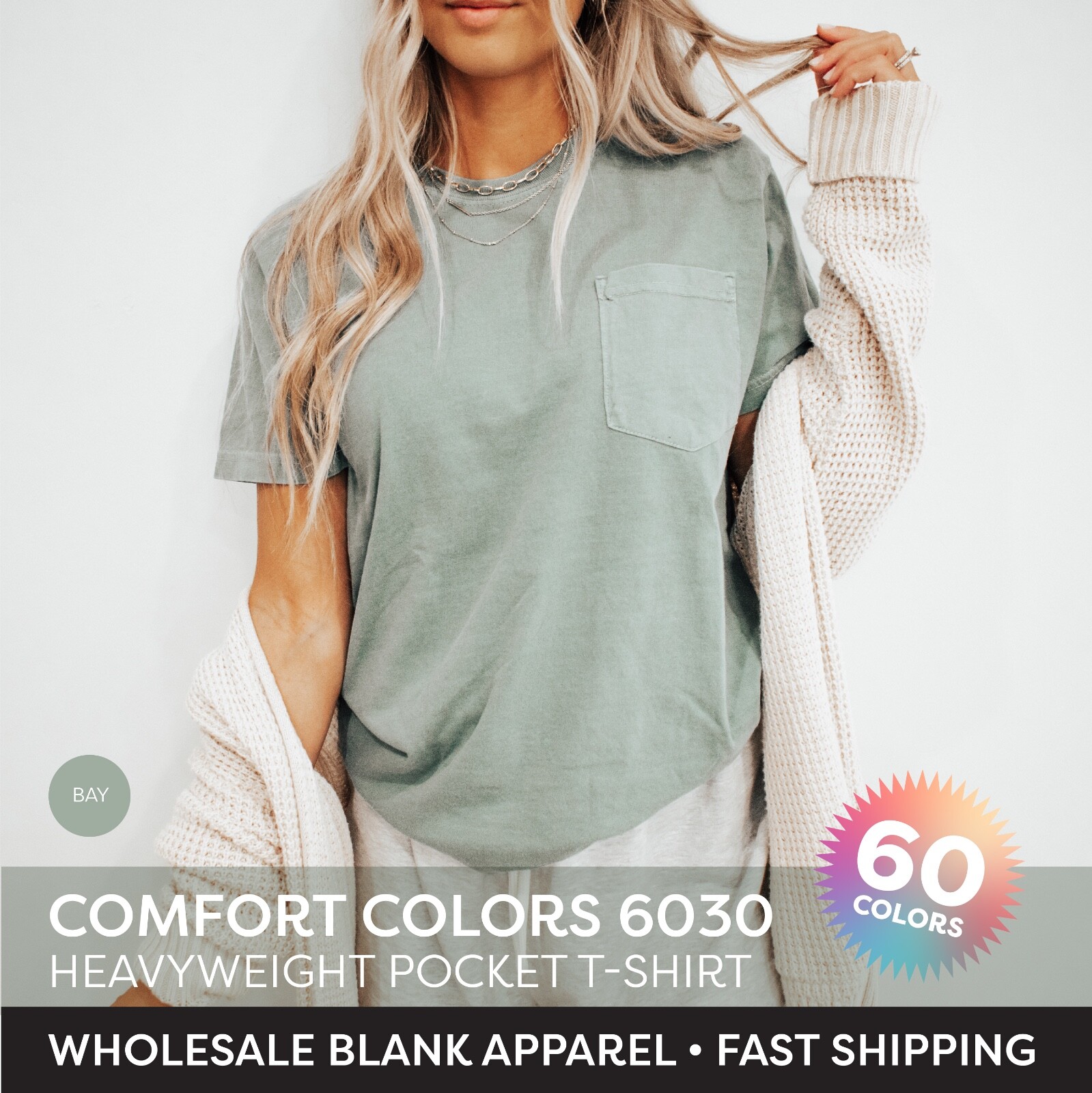 Comfort Colors 6030CC Unisex Short Sleeve Heavyweight Stylish Pocket T-Shirt
