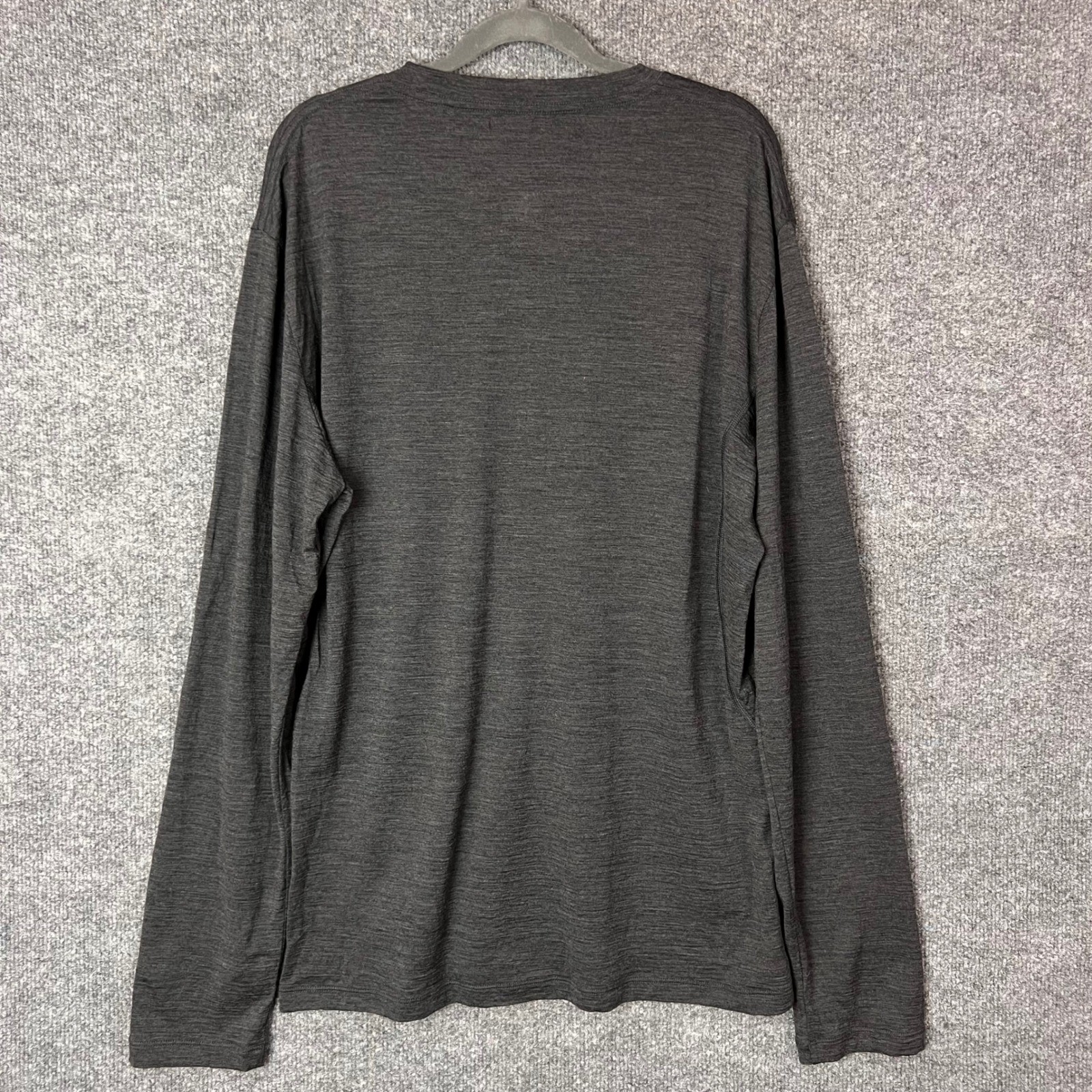 Icebreaker Long Sleeve Shirt Mens XL Gray Merino Wool Base Layer Top gallery