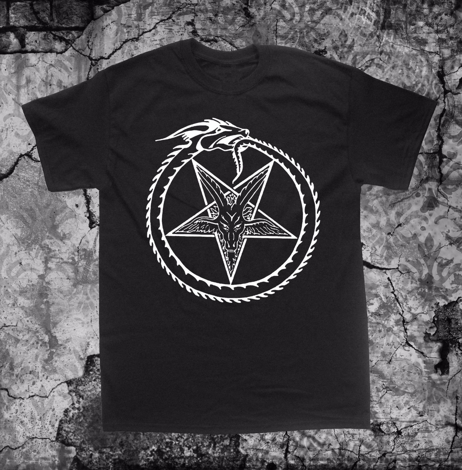 Serpent Pentagram T Shirt Punk Occult Gothic Satan Baphomet Satanic Goat Skull gallery