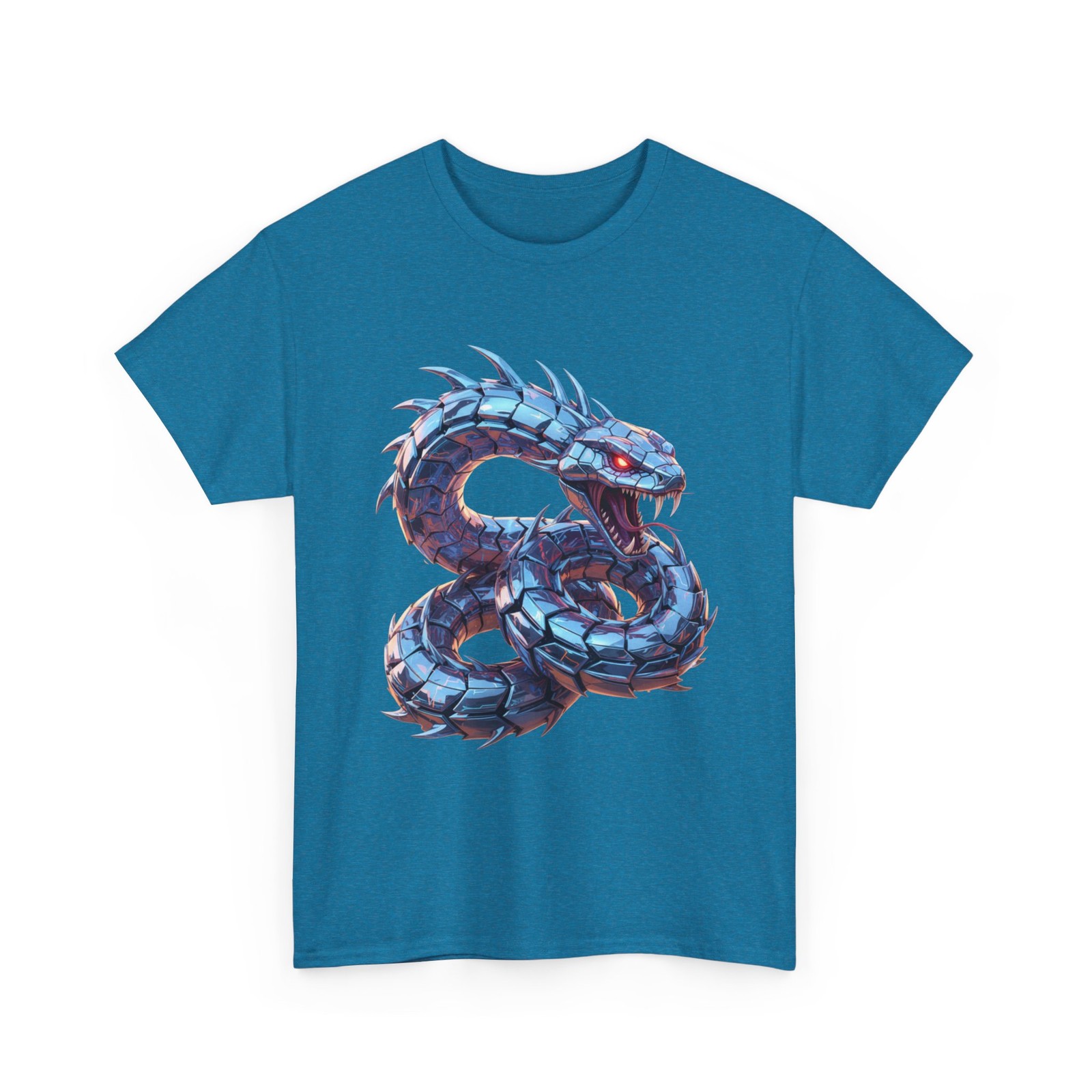 Blue Coiled Dragon Snake T-Shirt | Fantasy Snake Artwork Cool Gift For Men/Women