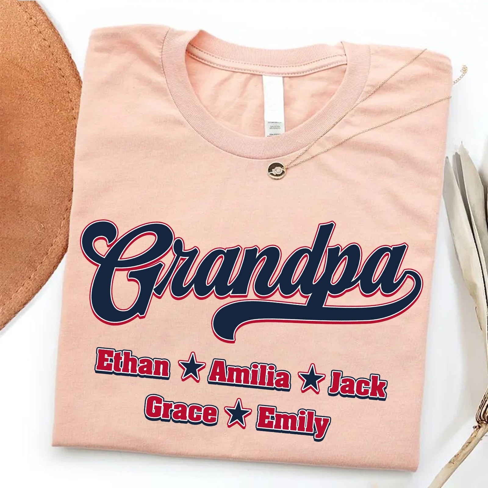 Personalized Baseball Grandpa Shirt Grandkids Name Game Day Gift Sport Dad Tee gallery