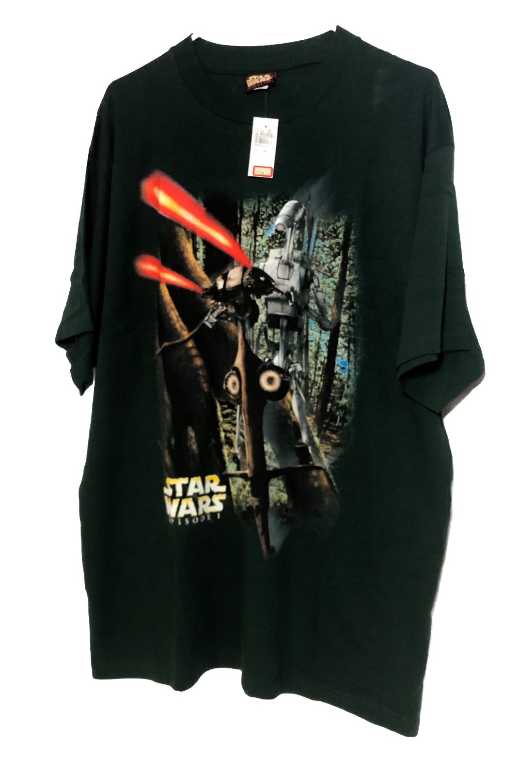 Vintage 1999 NWT! Star Wars Episode I Battle Droid STAP T-Shirt-Sz XL Dark Green gallery