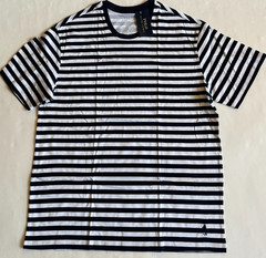 NWT Mens Polo Ralph Lauren Striped Short Sleeve Mercerized Cotton T-Shirt Navy L
