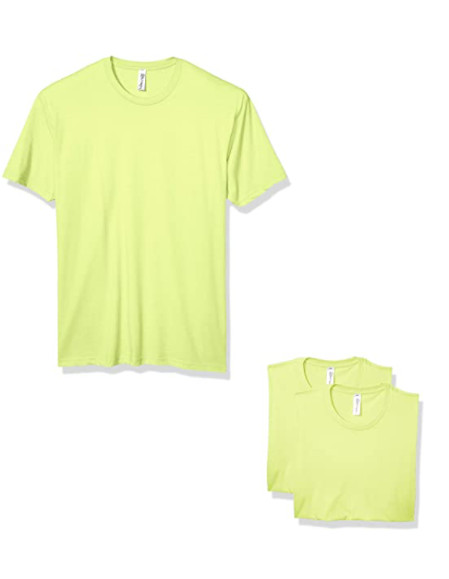 Marky G Men’s 3-Pack CVC Crew Neck Short Sleeve T-Shirt Neon Yellow Size M, NWT