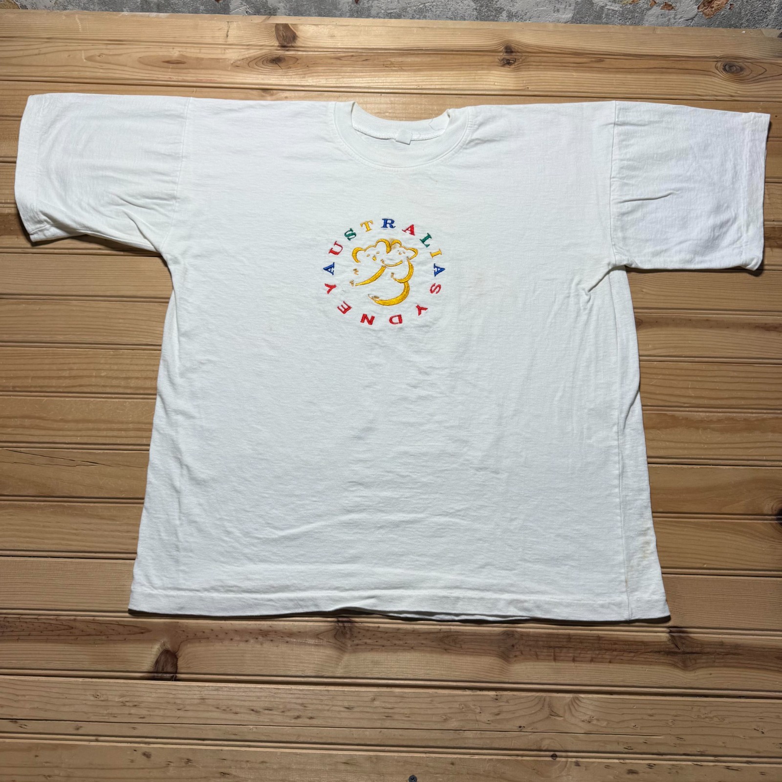 Vintage 90s Australia Sydney Embroidered Koalas Animal Souvenir T-Shirt Size XL