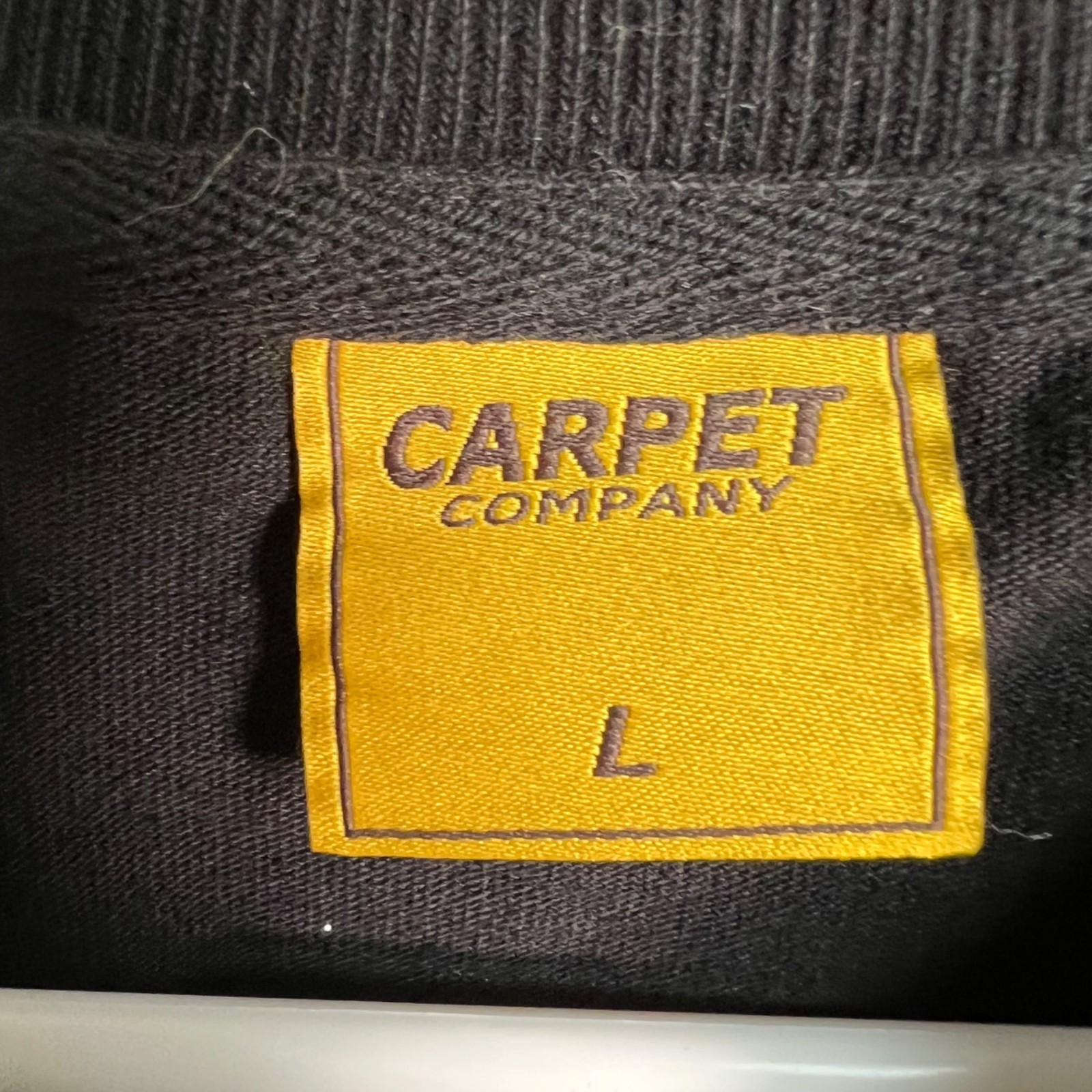 Carpet Company Mens Size Large Black T-Shirt Glitter Print 100% Cotton READ gallery