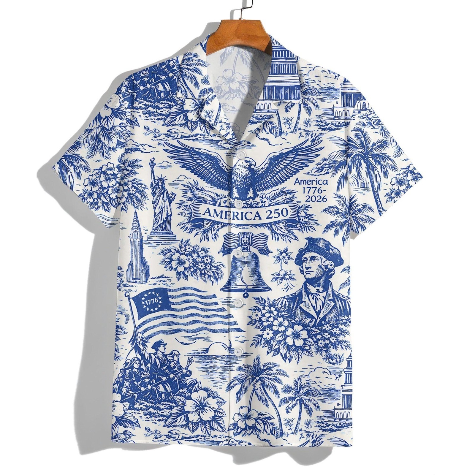 America 250th Anniversary Hawaiian Shirt, 250 Years Of Freedom Button Shirt gallery