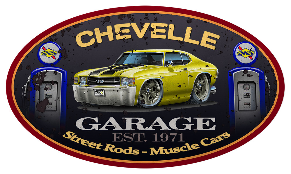 1971 Chevelle SS Hardtop Classic Garage Sign Wall Art Graphic Sticker