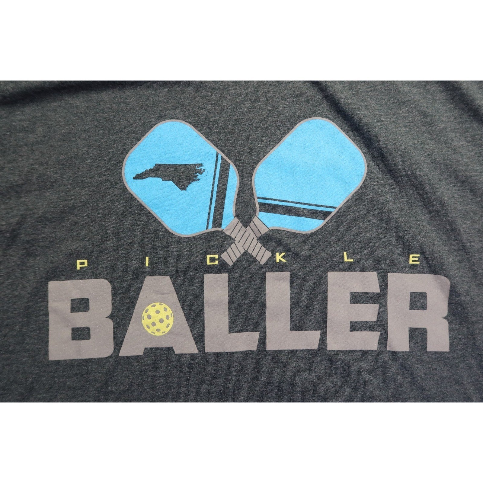 Pickle Baller Poly/Cotton Blend Men's T-Shirt Dark Heather Grey Crewneck M NWT gallery