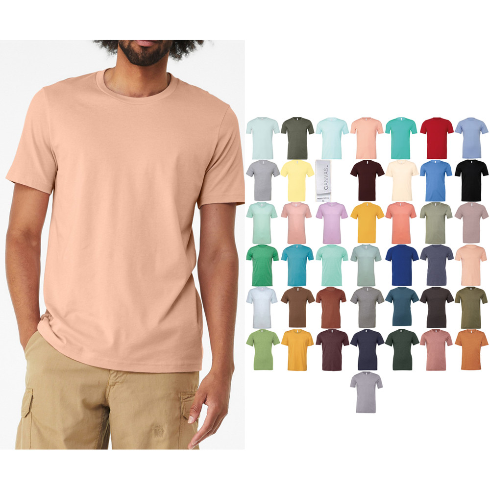 Bella Canvas Unisex Heather CVC Short Sleeve T-shirt 3001CVC – Crew Neck Tee (A)