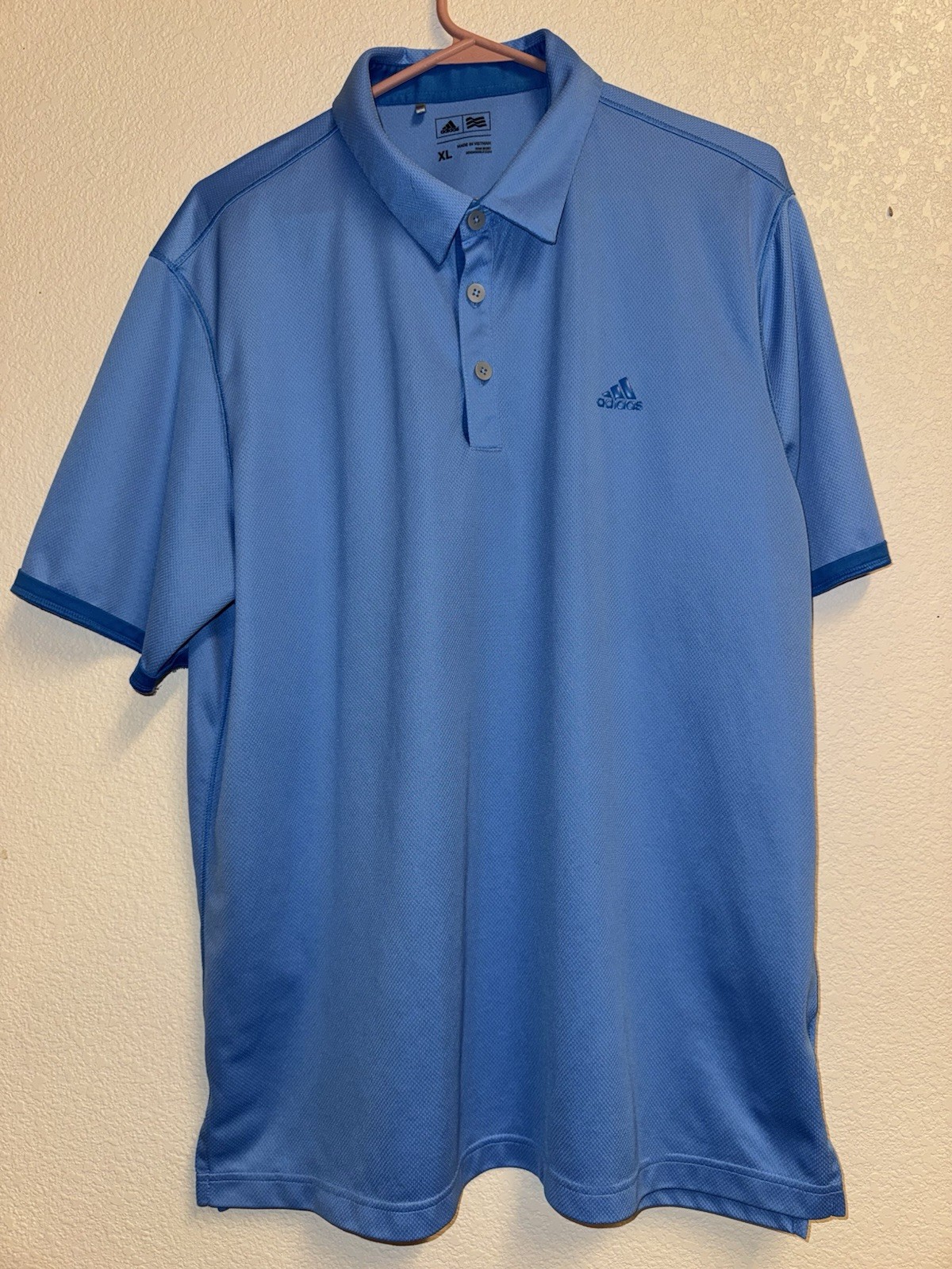 Adidas Golf Collar Neck Quarter Button Up Polo T-Shirt Size X-Large Men Blue gallery