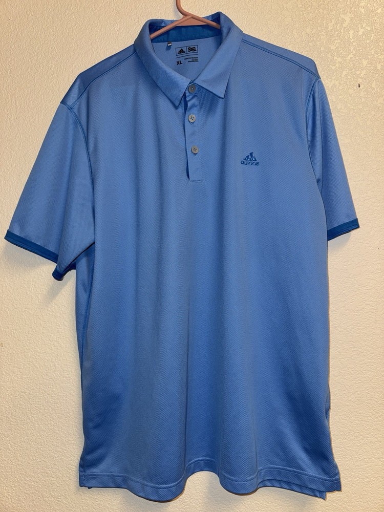 Adidas Golf Collar Neck Quarter Button Up Polo T-Shirt Size X-Large Men Blue