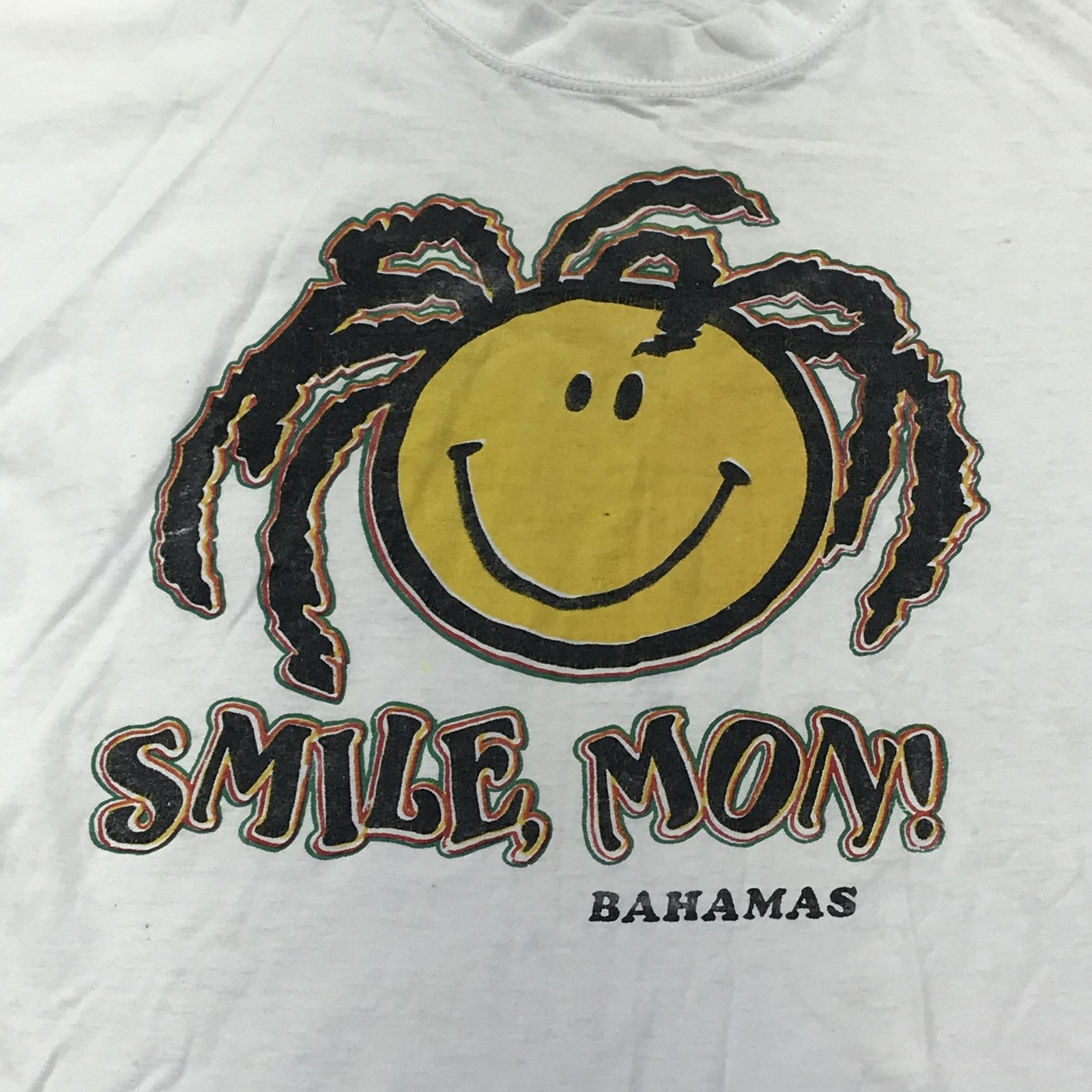 Dorsett Tee's Shirt Mens 2XL White Smile Mon Bahamas Smiley Face Tee Graphic gallery