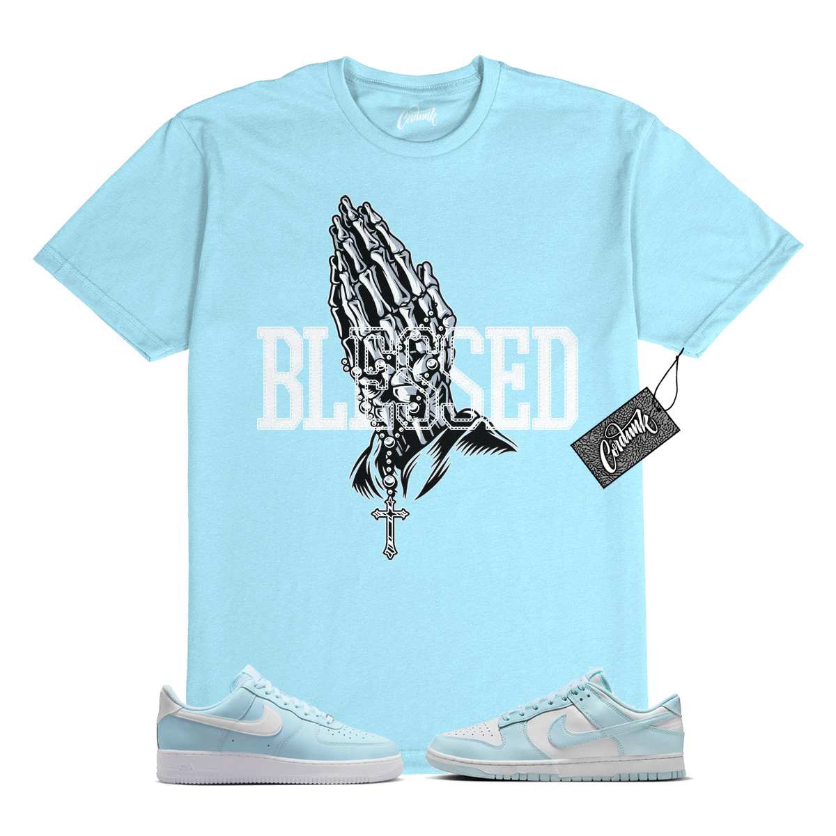 Air Force 1 Dunk Low Glacier Ice Blue White T Shirt to Match BLSDHANDS gallery