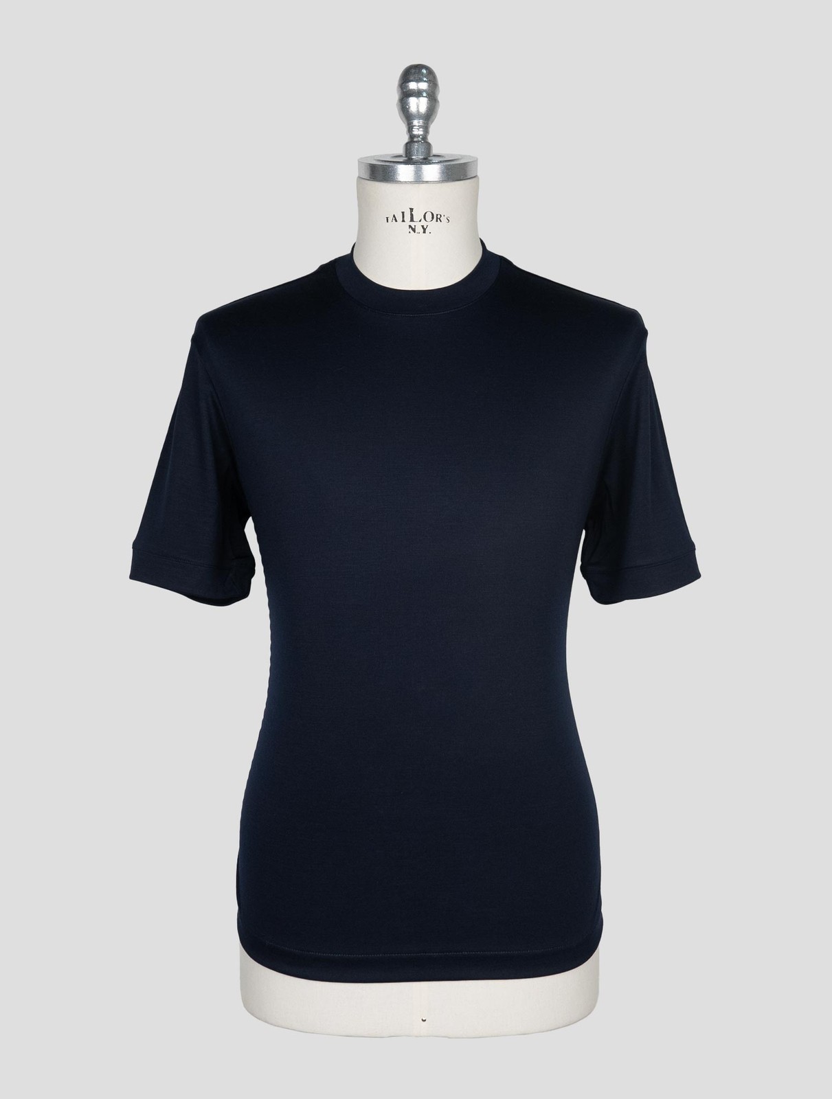 NEW RICHARD SMITH DARK BLUE LORO PIANA WOOL AUSTRALIS AQUA T-SHIRT EU 56 - US 4 gallery