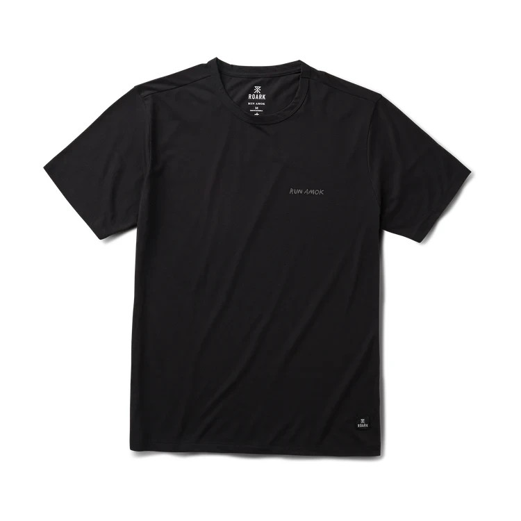 Roark Mathis Men’s Run Amok Tee Large Black S/S Active NEW #5793