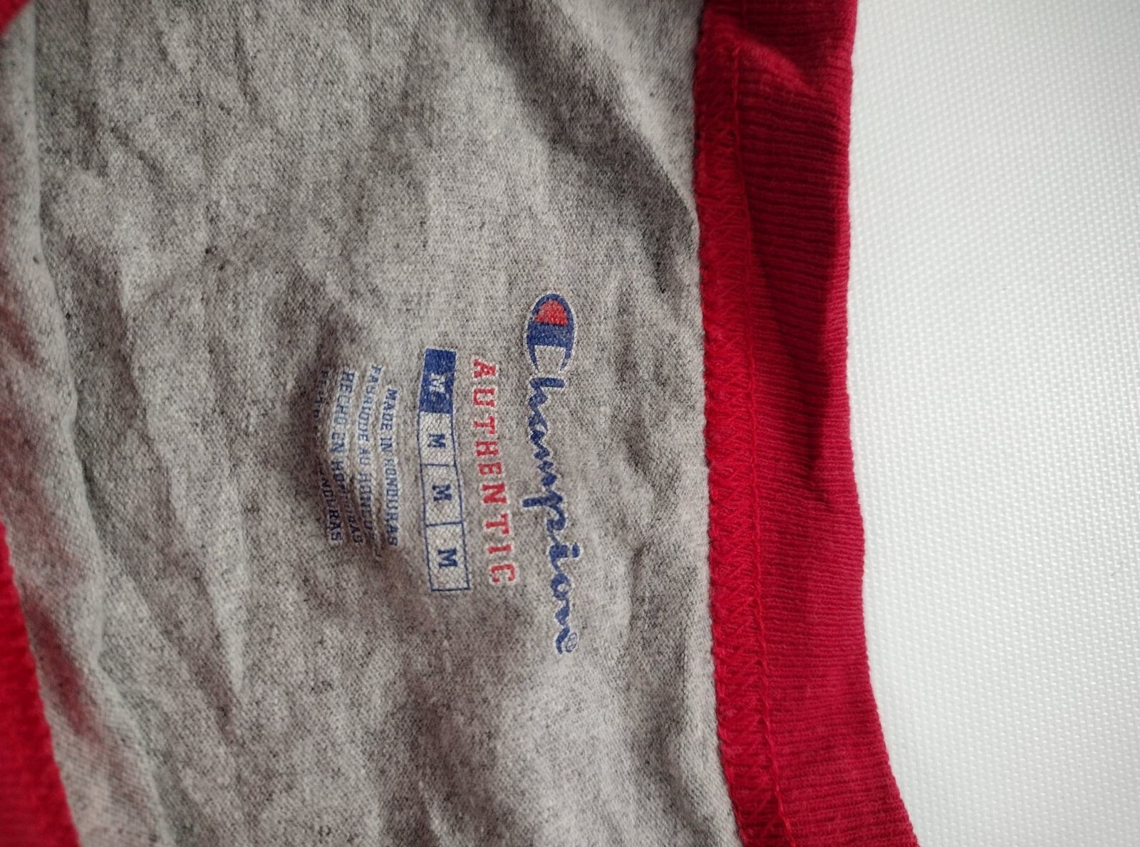 Champion Mens NEW Size Medium Tagless Tee ¾ Sleeve Baseball Raglan T-Shirt Gray gallery