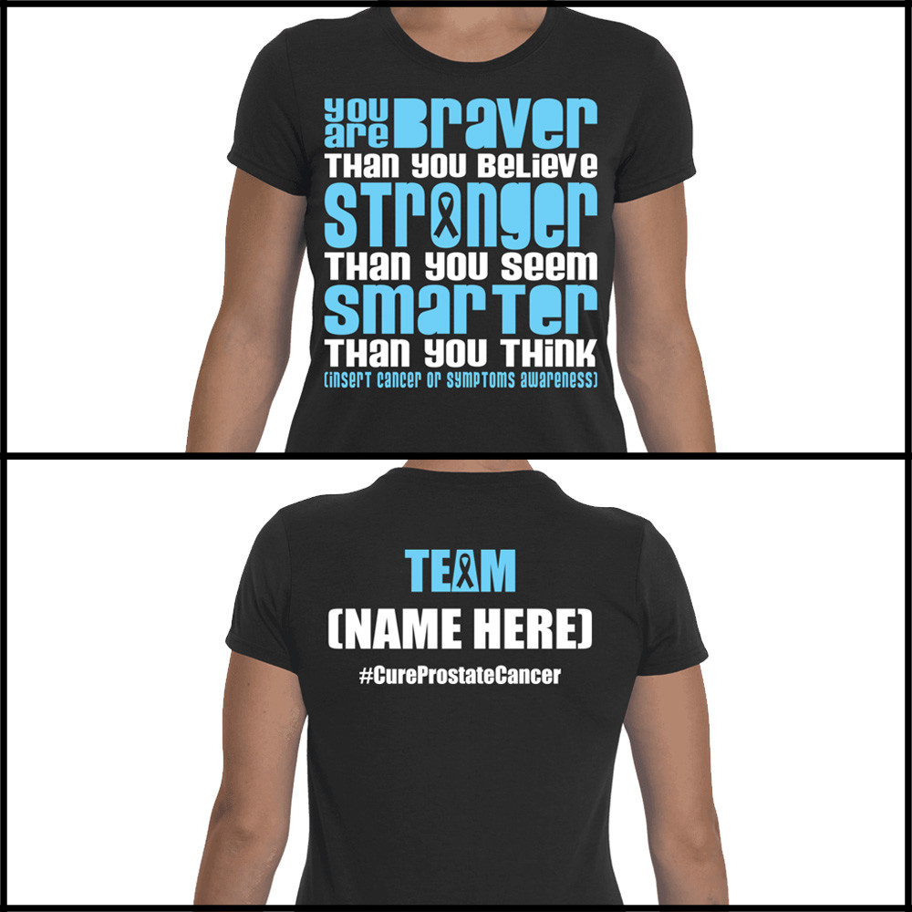 Personalized Prostate Cancer Awareness T-Shirt Braver Light Blue Ribbon Custom gallery