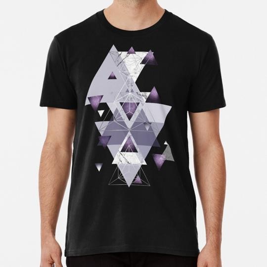 Geometric Compilation In Ultra Violet And Silver S to 5XL Made in USA T-Shirt