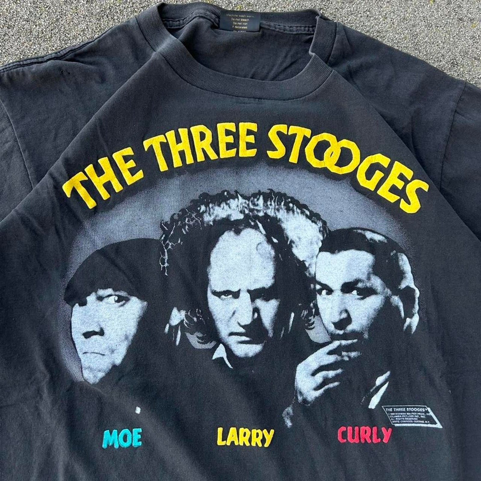 Vintage 80s Changes The Three Stooges Comedy Show Shirt Size XL Single Stitch gallery