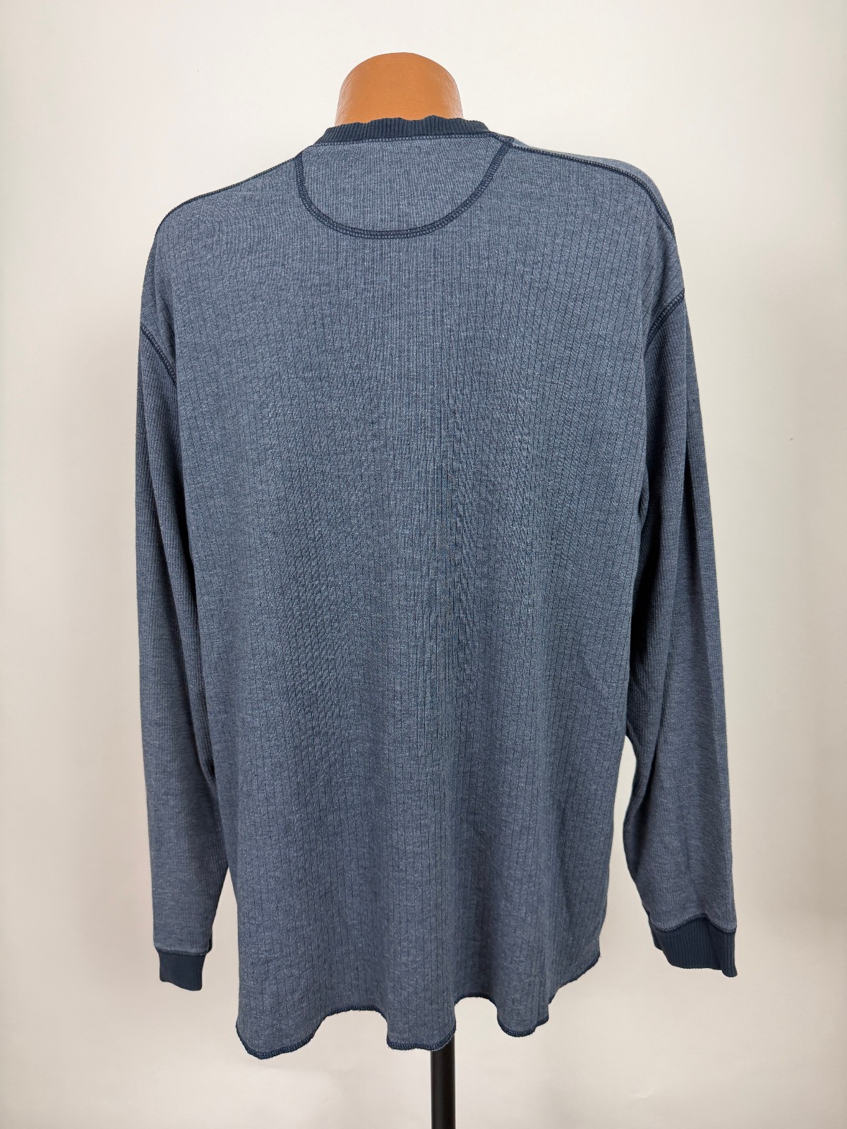 Vintage 90s Ribbed Henley Shirt Men 2XL Minimal Outdoor Casual Midweight Stretch gallery