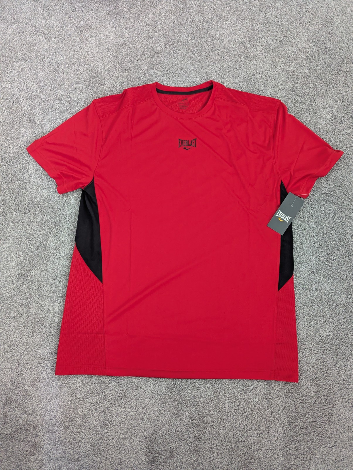 Everlast EverDri T Shirt Men's L Red and Black Semi-Fitted Stretch Workout NWT gallery