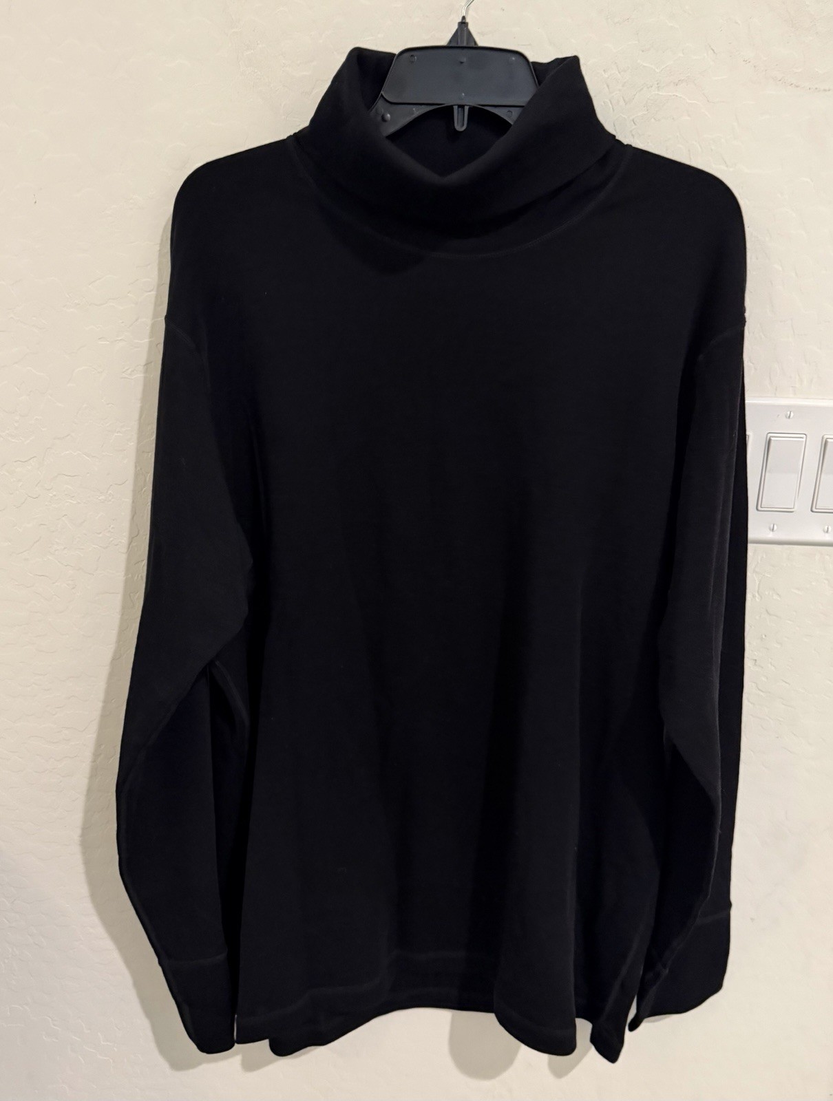 Woolx Black Prescott Turtleneck Long Sleeve 100% Merino Wool Baselayer Mens 2XL