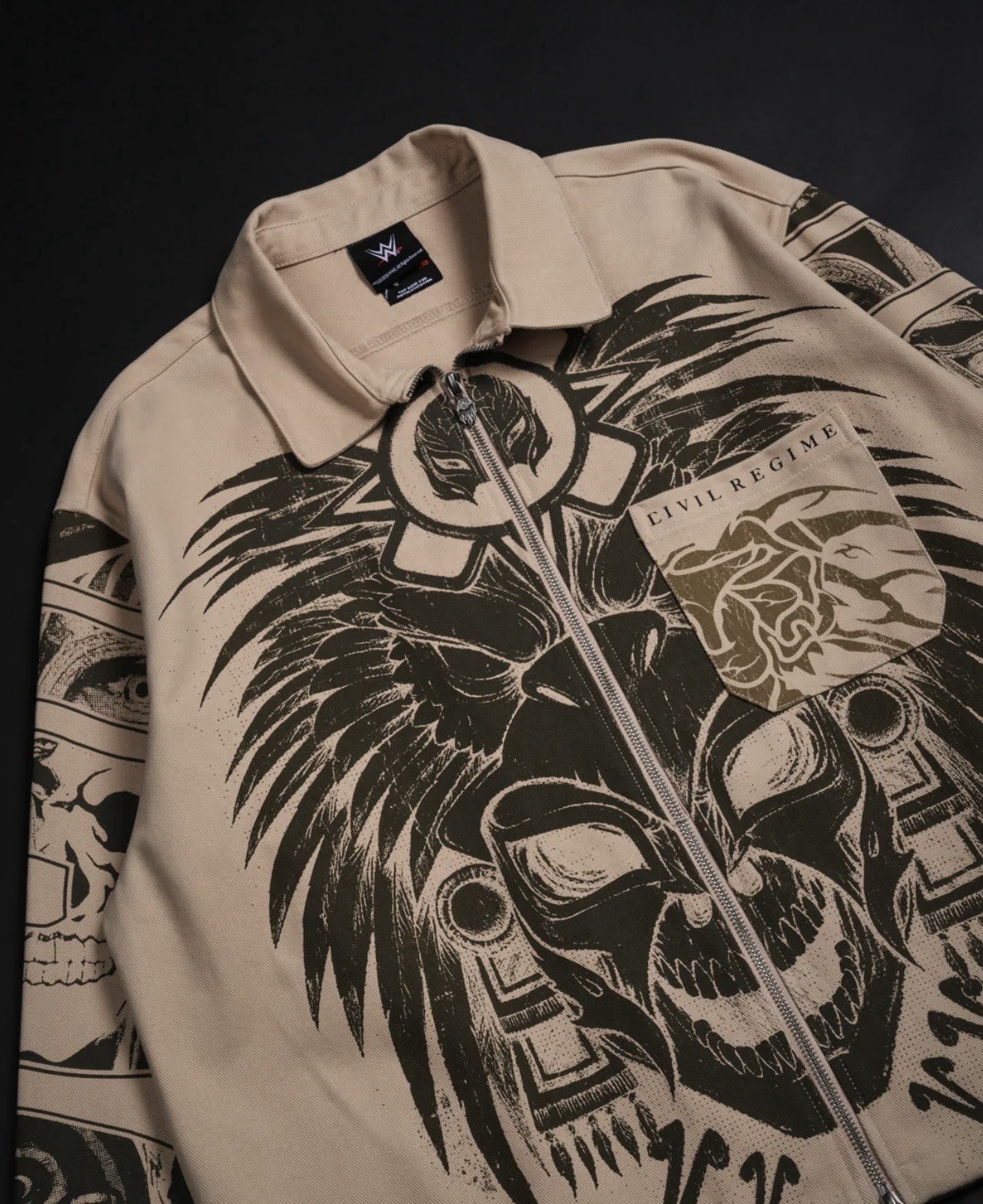 New Civil Regime x WWE - MYSTERIO AZTECA VINCE Long Sleeve Shirt - Size Large gallery