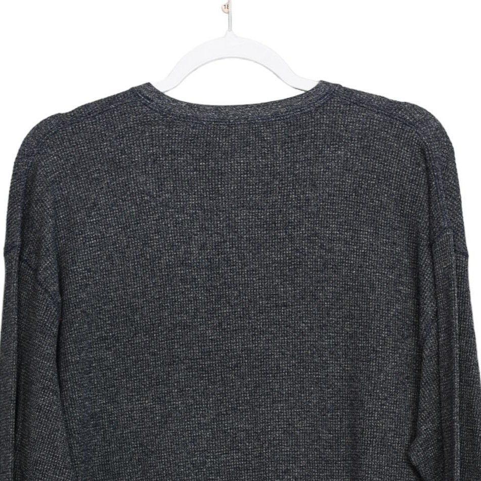 High Stretch Mens Long Sleeve Henley Shirt Size XL Gray Ribbed gallery