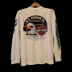 Vintage Harley Davidson Blue Flame Columbus Ohio Long Sleeve T-Shirt REPRINT L