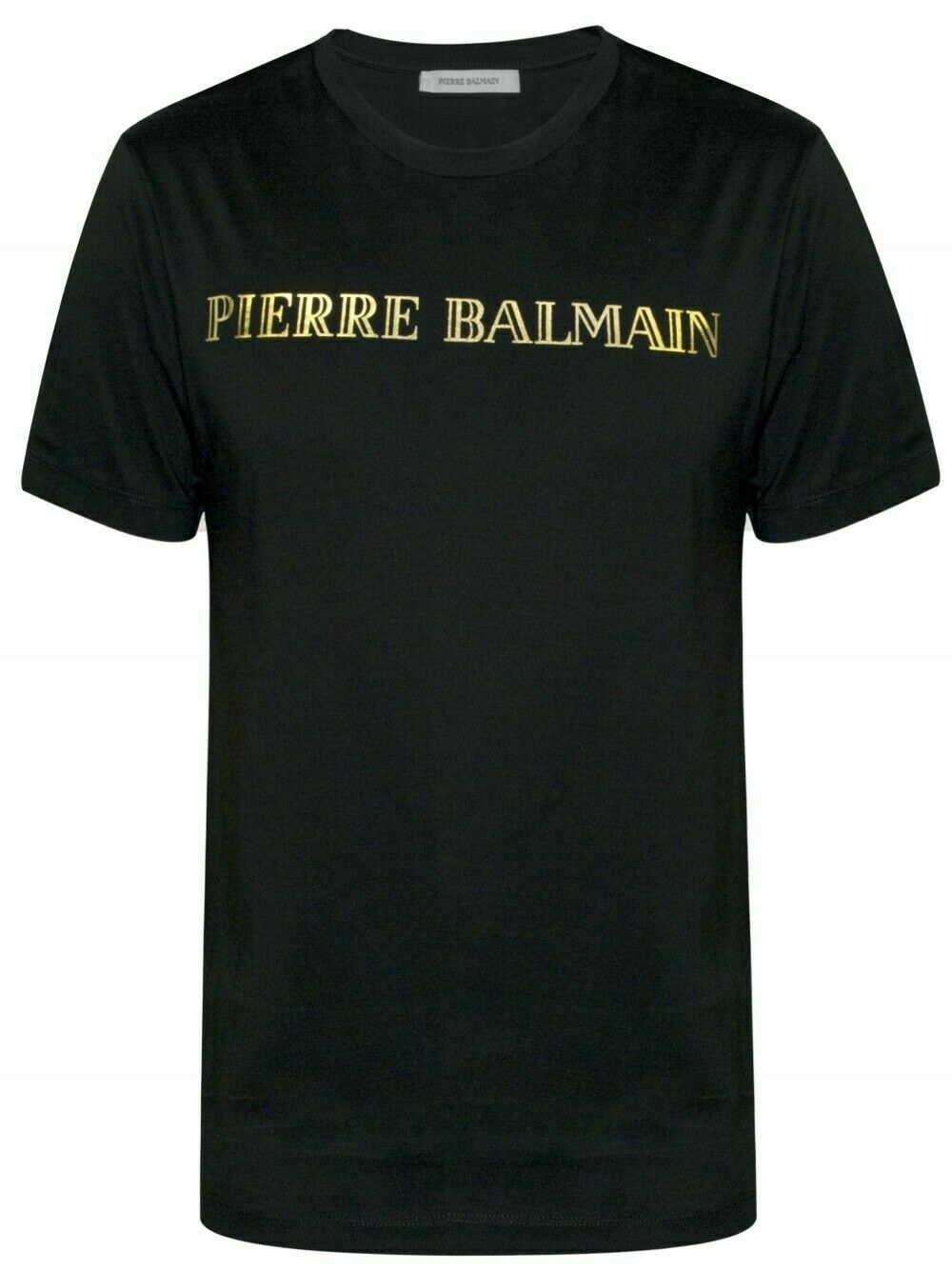 Pierre Balmain Mens Iconic Top Logoshirt Gold Logo Shirt Kurzarm T-Shirt 52 XL