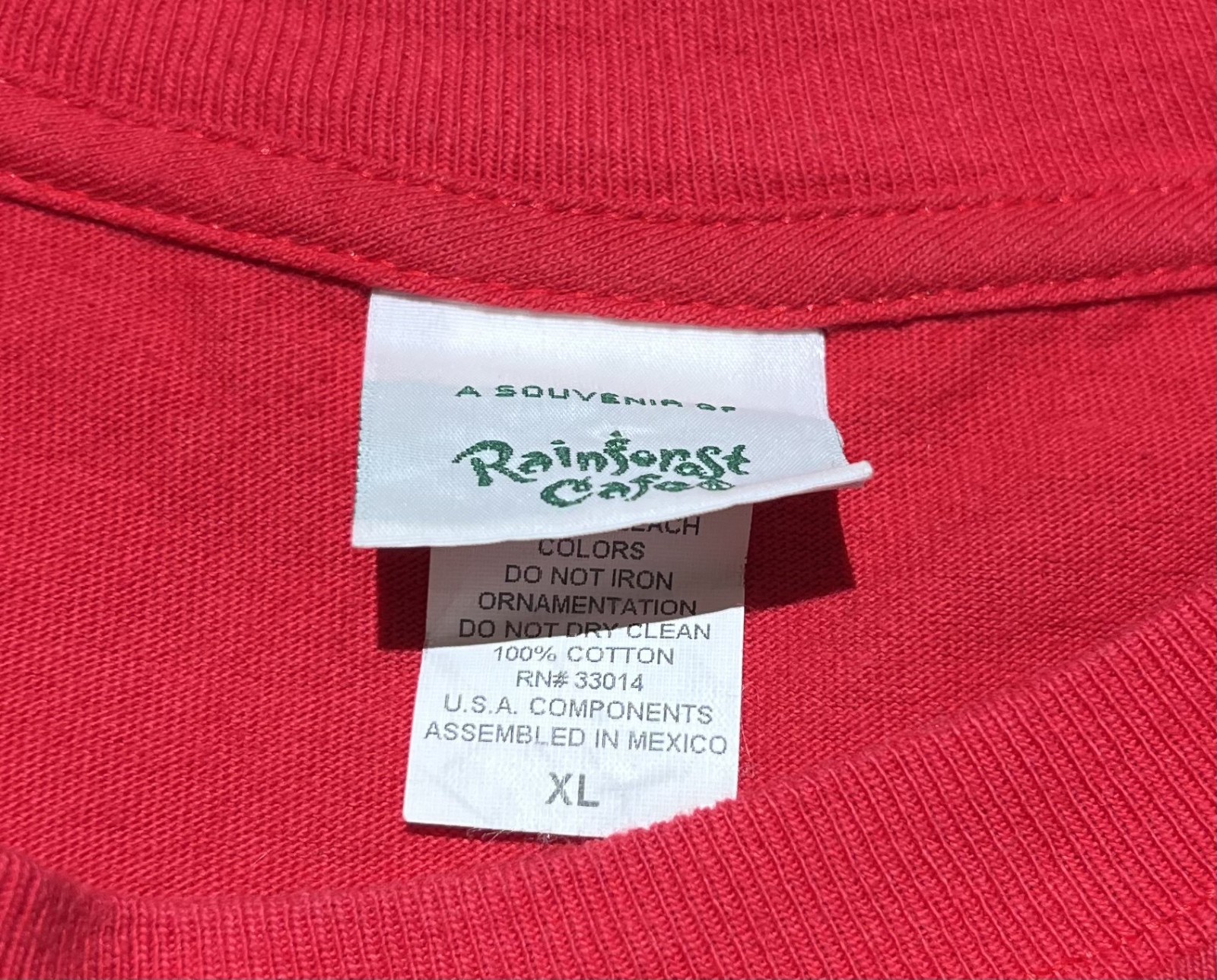 VINTAGE Y2K Rainforest Cafe Orlando Tee Red XL gallery