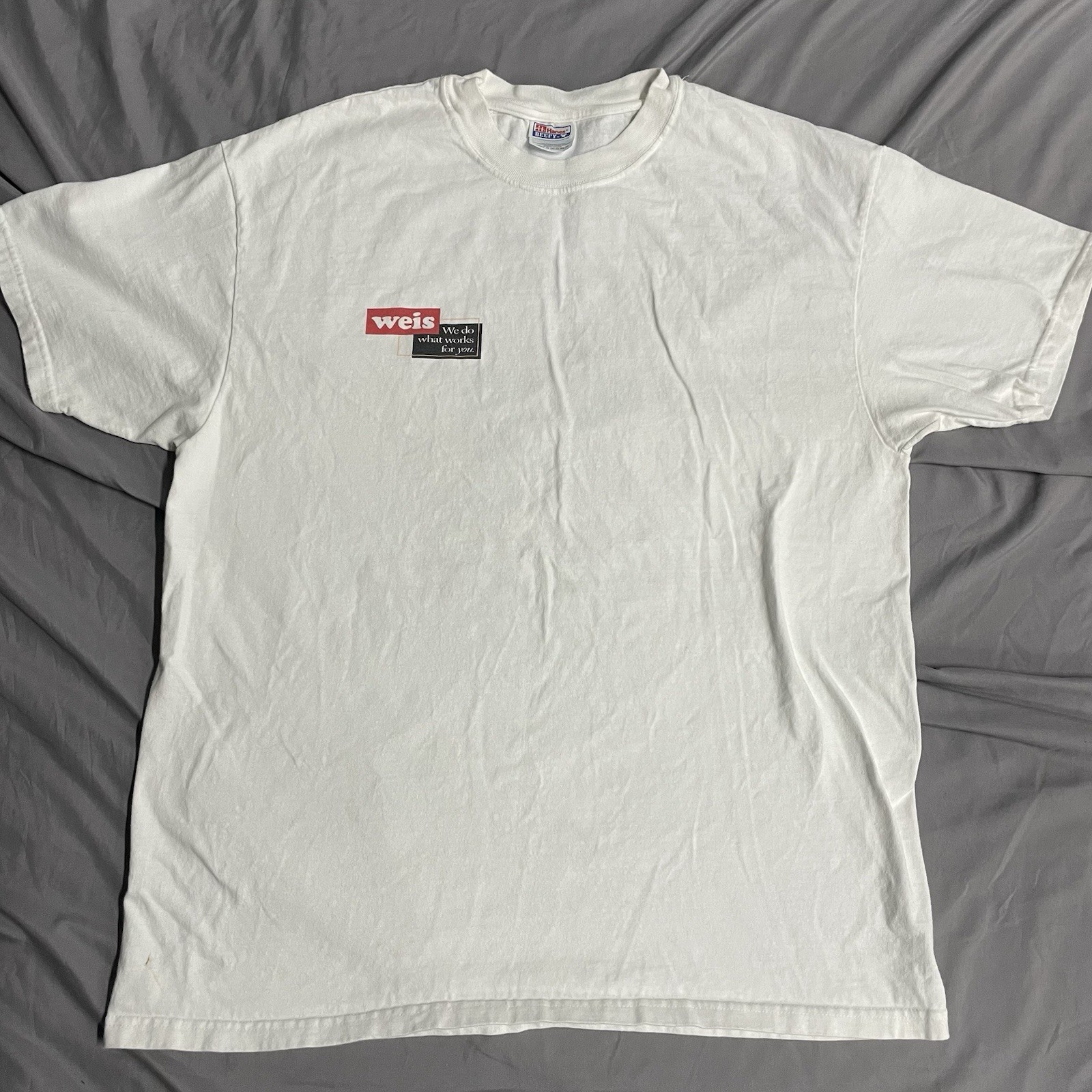 Vintage 90s Weis Grocery Store Fruit Vegetable Art White T Shirt Sz Extra Large