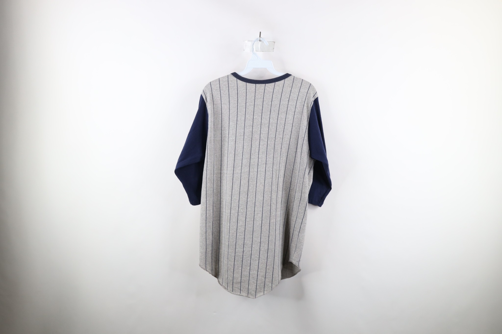 Vintage 70s Streetwear Mens Large Faded Pinstriped 3/4 Sleeve Raglan T-Shirt USA gallery
