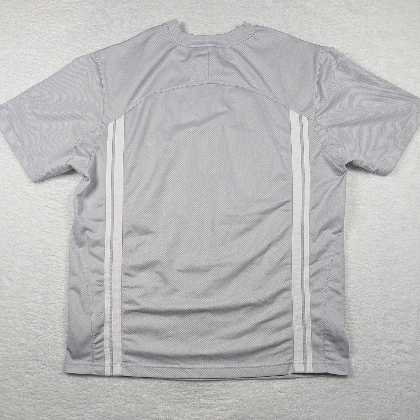 Vintage Nike T-Shirt Mens XL Gray Short Sleeve Performance Soccer Shiny Y2K gallery