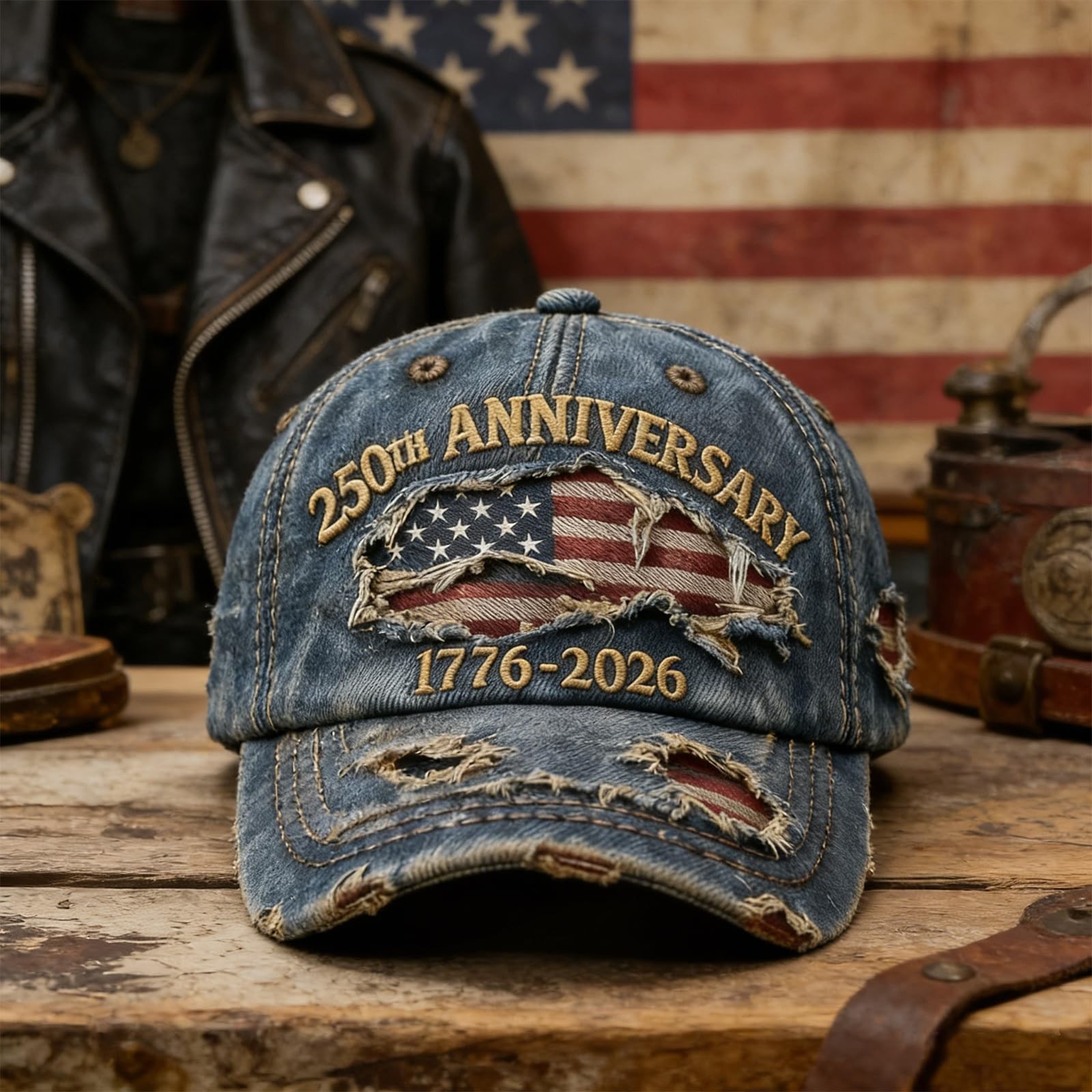 250 Anniversary USA Hat Adjustable Embroidered 250th Anniversary Patriotic Re... gallery