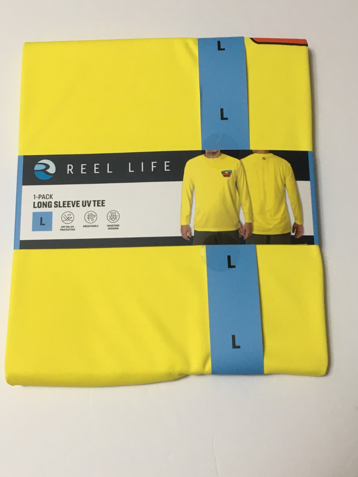 Reel Life Mens Large Jax Beach Long Sleeve UV T-Shirt - Yellow gallery