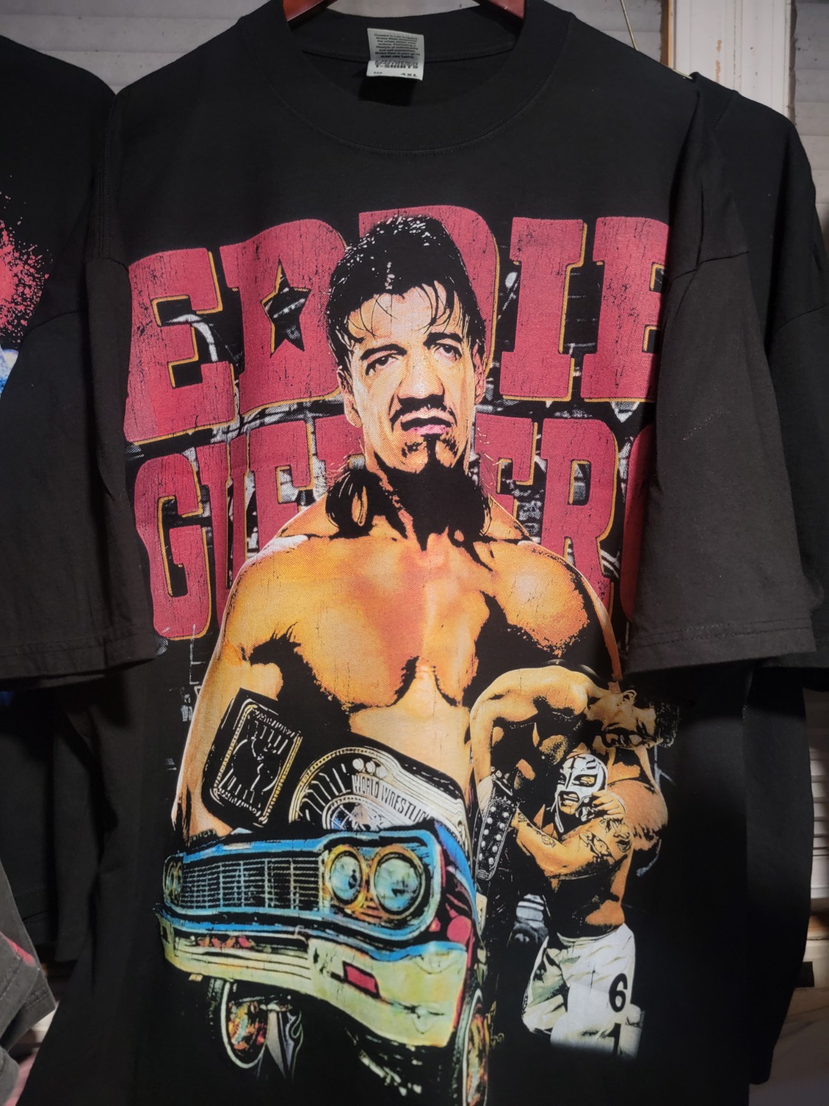 EDDIE GUERRERO LATINO HEAT ON A SHAKA HEAVYWEIGHT GARMET DYED T SHIRT "MODERN" gallery