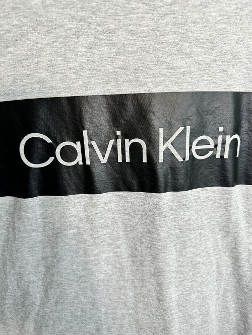 CALVIN KLEIN MEN GRAPHIC LOGO BOX CREWNECK T-SHIRT (GRAY/BLACK, MEDIUM) NWT gallery