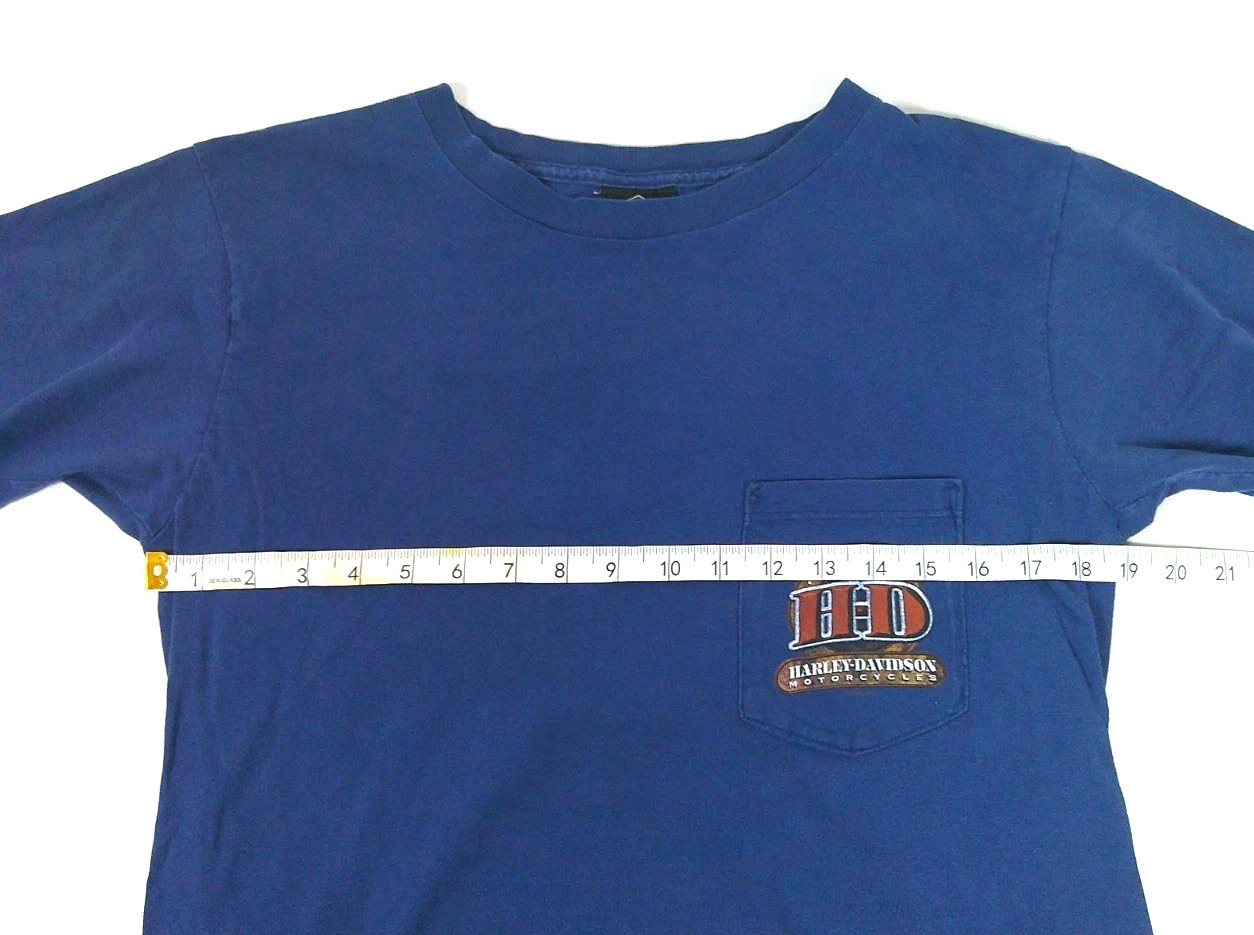 Vintage Harley Davidson Budke’s North Platte NE Eagle Pocket T Shirt M Blue gallery
