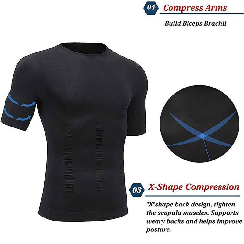 Men's Slimming Body Shaper Vest Abs Abdomen Compression Shirt Workout Tank Top gallery